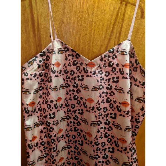 Patrick Church Rita Dress L New Pink Face Feather Indie Designer Rare Style - Picture 6 of 6